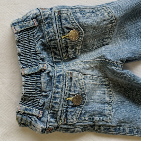 vintage old navy light wash straight leg denim jeans 6-12 months baby girl - Picture 8 of 9